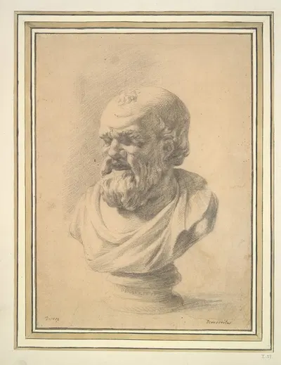 Portrait Bust of Democritus by Jan de Bisschop — digital art print download