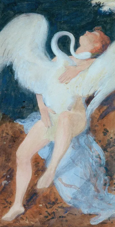 Leda mit dem Schwan by Josef Wawra, 1921 — digital art print download