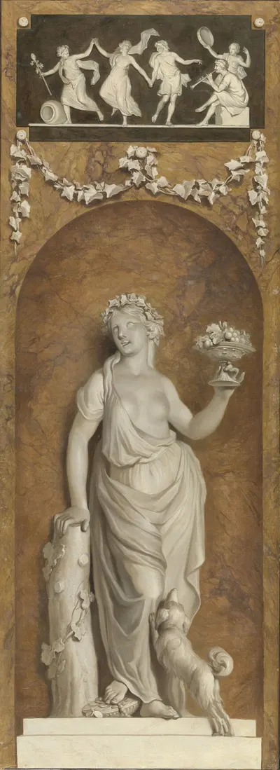 Behangselschildering met bacchante by Юриан Андриессен, 1786 — digital art print download