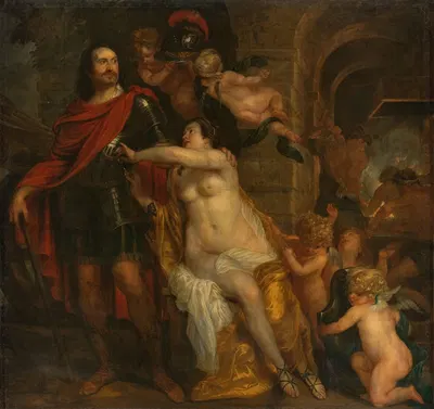 Venus Arming a Warrior, possibly Johan Maurits, Count of Nassau-Siegen, at the Forge of Vulcan by Thomas Willeboirts…