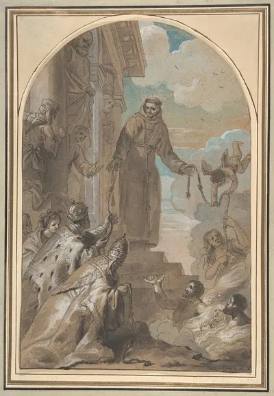 The Distribution of the Franciscan Cords by Ян Эразм Квеллинас, 1667 — digital art print download
