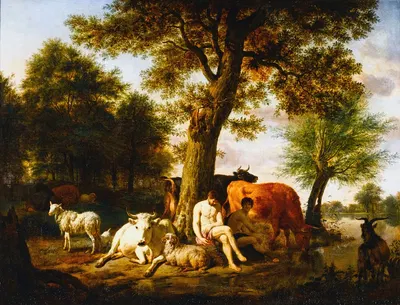 Mercury, Argus and Io by Адриан ван де Вельде, 1665 — digital art print download