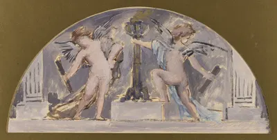 Deux Amours allumant une torchère by Франсуа Лафон, 1893 — digital art print download