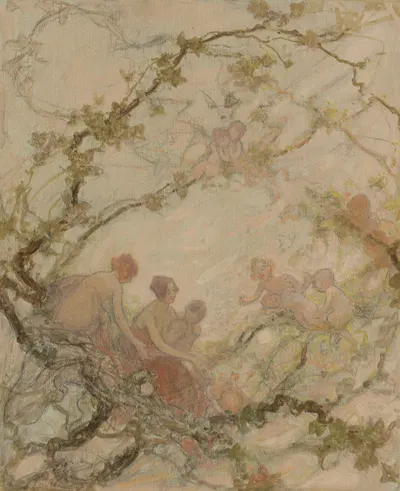 Femmes et enfants dans les branchages by Georges Picard, 1929 — digital art print download