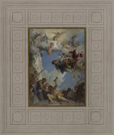 Le Travail sous l'égide de la République amène l'abondance et la prospérité by Анри Леопольд Леви, 1886 — digital art print…