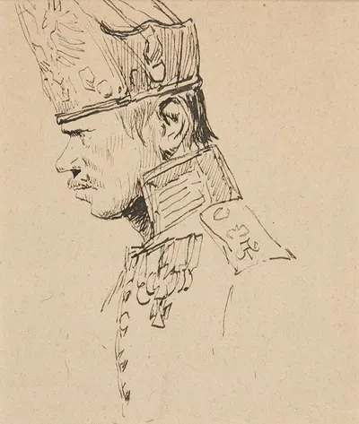 Head of a Grenadier in Profile by Jean-Baptiste Édouard Detaille — digital art print download