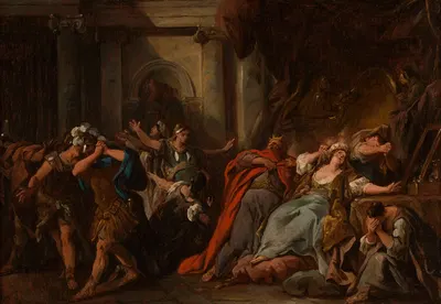 Créüse consumée par la robe empoisonnée by Жан-Франсуа де Труа, 1742 - 1743 — digital art print download