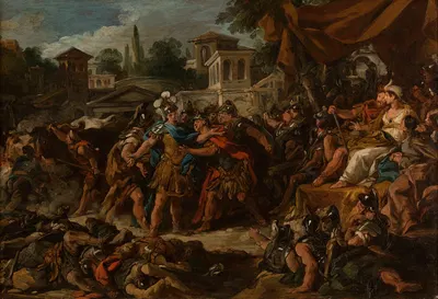 Le Combat des soldats nés des dents du serpent by Жан-Франсуа де Труа, 1742 - 1743 — digital art print download