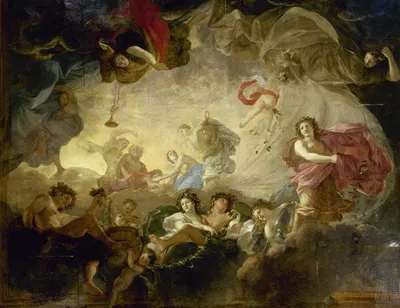 Le Lever de l'Aurore, dit aussi Apollon et les Heures by Мастерская Шарля Лебрена, 1652 - 1655 — digital art print download