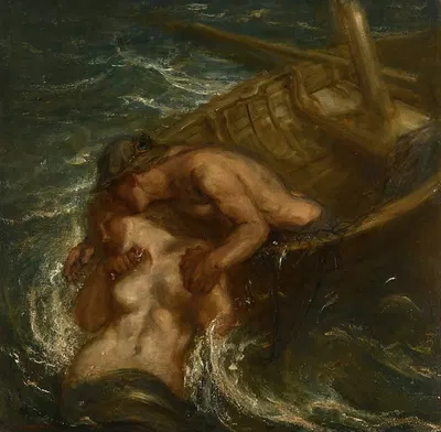 The Fisherman and the Mermaid by Чарльз Хаслвуд Шеннон, 1901 — digital art print download