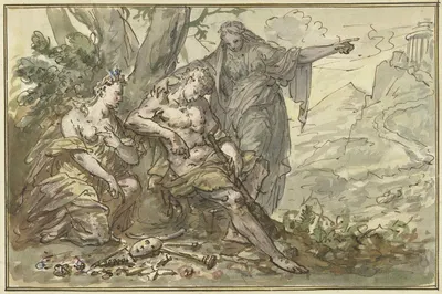 Hercules op de tweesprong by Элиас ван Неймеген, 1677 - 1755 — digital art print download
