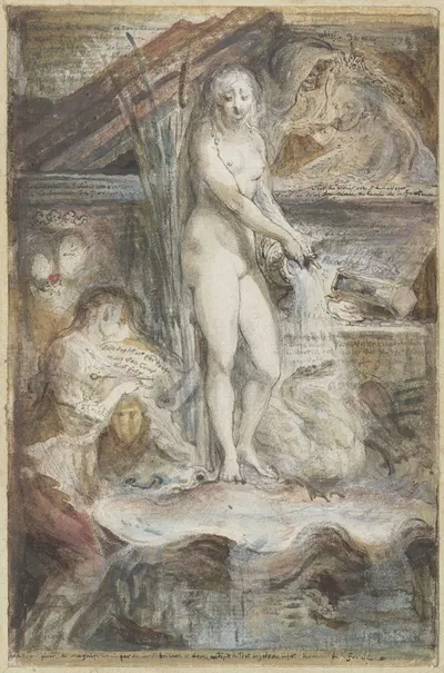 Allegorie op de dood van Voltaire by Gabriel de Saint-Aubin, 1778 - 1780 — digital art print download