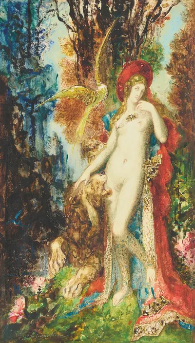 Le lion amoureux (The Lion in Love) by Гюстав Моро — digital art print download