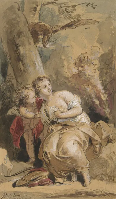 Callisto, Amor en Jupiter met de adelaar by Якоб де Вит, 1746 — digital art print download