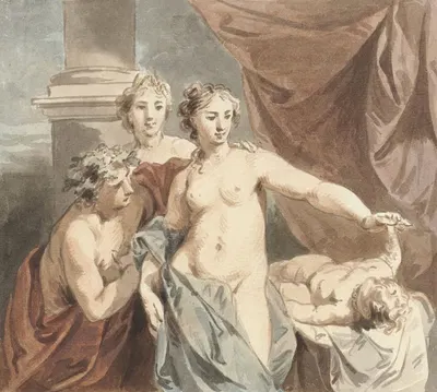 Ceres, Venus, Bacchus en slapende Amor by Якоб де Вит — digital art print download