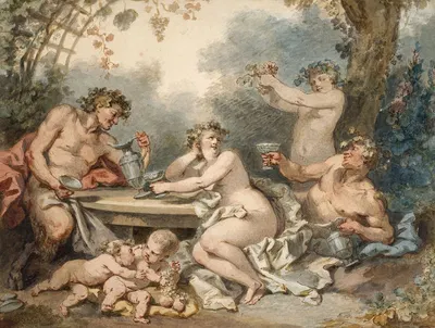Nymphes et faune by Жак-Филипп Карезм, 1767 — digital art print download
