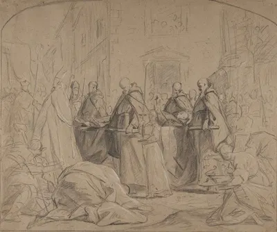 Funeral of François Duplessis de Mornay by Жан Ресто юный — digital art print download