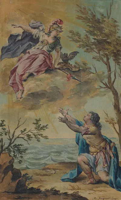 Mentor neemt afscheid van Telemachus by Rienk Keyert, 1719 - 1775 — digital art print download