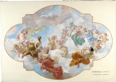 Bozzetto for the ceiling fresco in the dance hall of the Paul Ritter von Schoeller Palace in Vienna by Carl Johann Peyfuss…