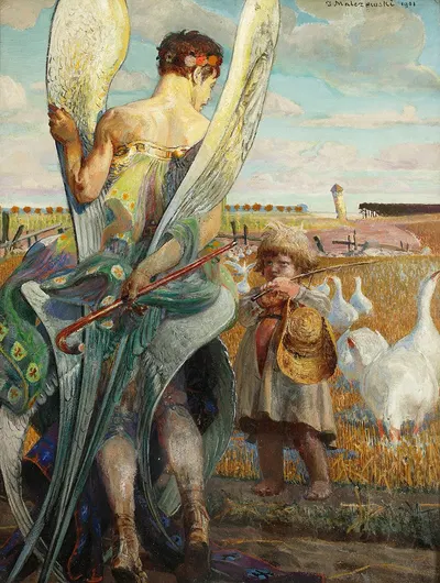 Angel, I shall follow thee by Яцек Мальчевский, 1901 — digital art print download