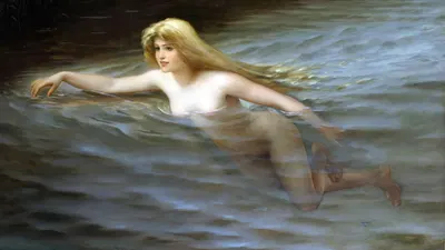 A sea nymph by Луис Рикардо Фалеро, 1892 — digital art print download