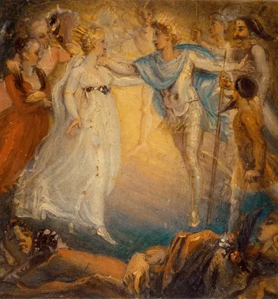 Oberon and Titania from 'A Midsummer Night's Dream,' Act IV, Scene i by Томас Стотард, 1806 — digital art print download