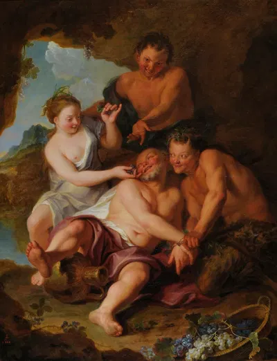 Silène barbouillé de mûres par Églé by Антуан Койпель, 1700 - 1701 — digital art print download