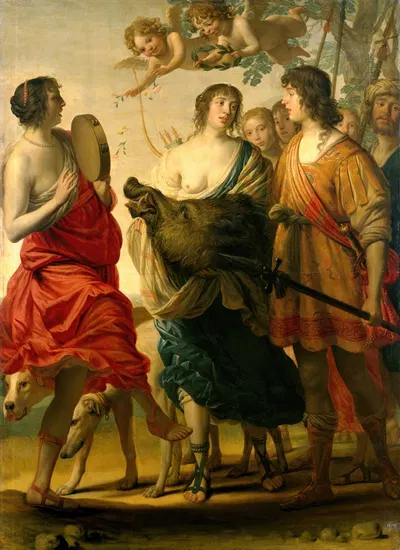Meleager and Atalante by Жерар ван Хонтхорст, 1632 — digital art print download