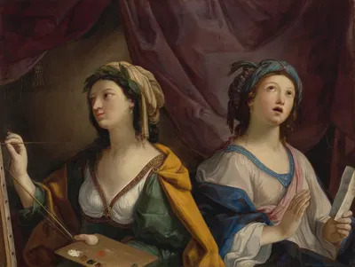 Allegory of Painting and Music by Giovanni Andrea Sirani — digital art print download