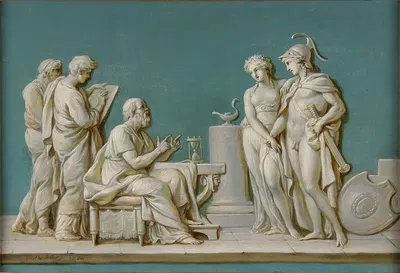 Socrate instruisant la jeunesse by Жан-Симон Бертелеми, 1784 — digital art print download