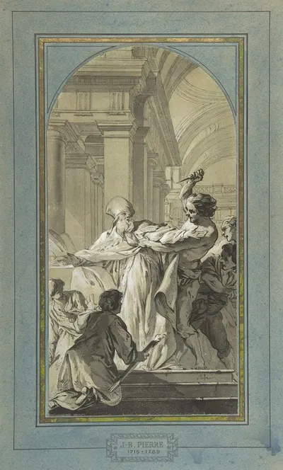 The Martyrdom of St. Thomas Becket, Archbishop of Canterbury by Жан Батист Мари Пьер — digital art print download