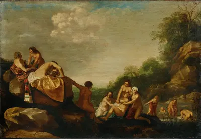 Bathing Nymphs by Dirck van der Lisse — digital art print download