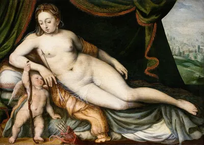 Venus and Cupid by Франс Флорис — digital art print download