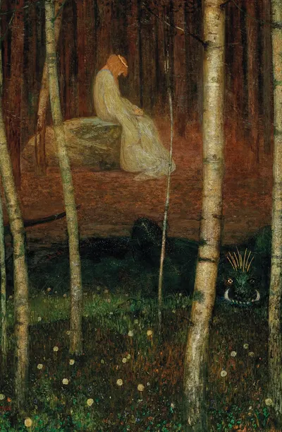 Prinzessin und Lindwurm by Friedrich König, 1900 — digital art print download