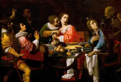 Death Comes to the Banquet Table (Memento Mori) by Giovanni Martinelli — digital art print download