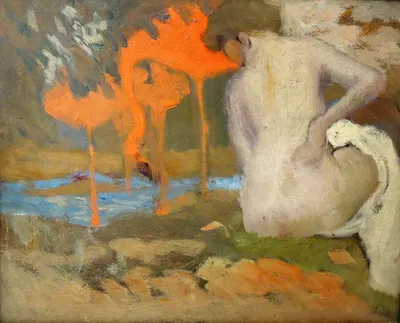 Leda and the Swan by Карел Шпиллар, 1903 — digital art print download