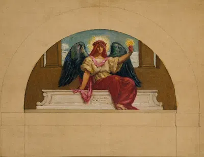 Sketch for the Mural at Oberlin College, 'The Spirit of Self-Sacrificing Love' by Кеньон Кокс, 1914 — digital art print…