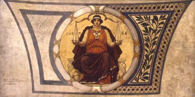 Study for Mosaic, Wisconsin State Capital, 'Justice' by Кеньон Кокс, 1913 — digital art print download