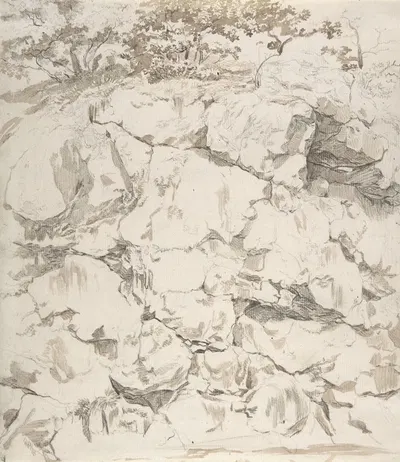Rocky Cliff by Иоганн Кристиан Рейнхарт — digital art print download