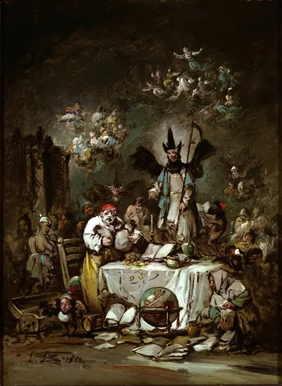 Allegorical caprice. The Avarice by Eugenio Lucas Velázquez, 1852 — digital art print download