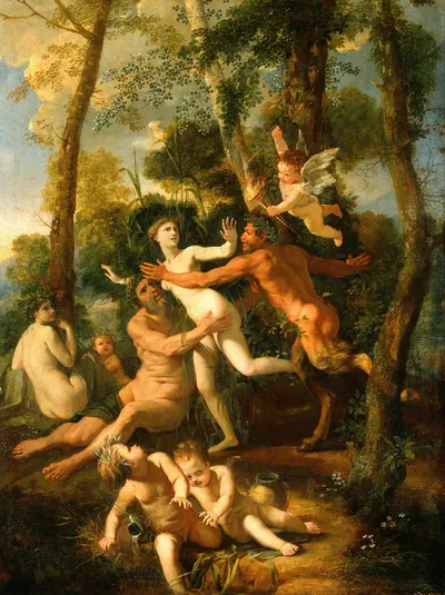 Pan and Syrinx by Николя Пуссен, 1637 — digital art print download