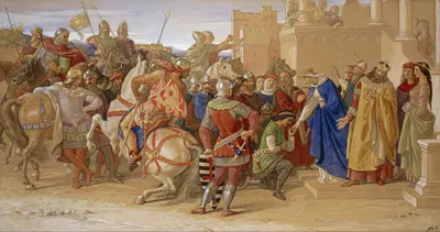 Piety; The Knights of the Round Table about to Depart in Quest of the Holy Grail by Уильям Дайс, 1849 — digital art print…