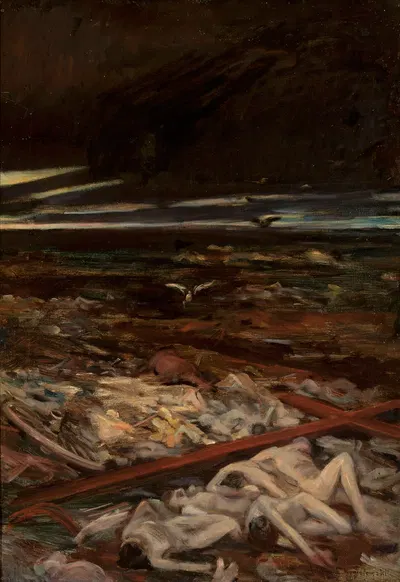 Pestilence, right-hand section of the triptych “Disaster” by Адам Хмеловский, 1870 — digital art print download