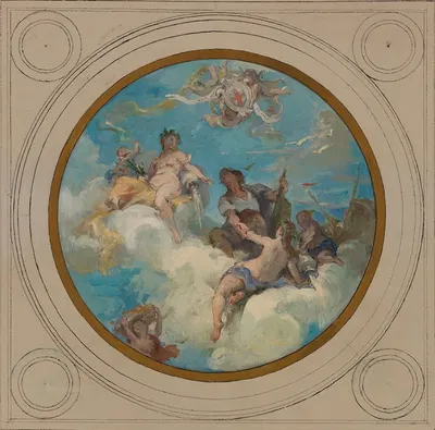 Allégories du canal de l'Ourcq, du Travail et de la Navigation by Анри Леопольд Леви, 1886 — digital art print download