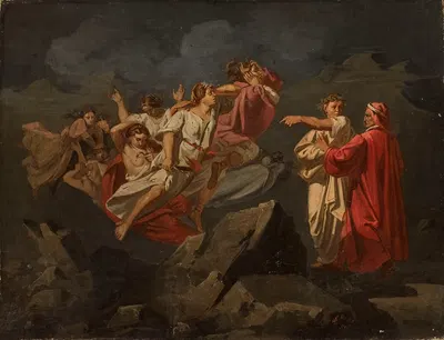 Dante and Vergil by Игнацы Гирдзейевский, 1859 — digital art print download
