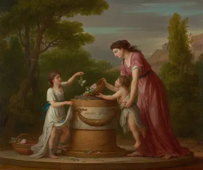 The Sacrifice to Minerva by Жозеф-Мари Вьен, 1788 — digital art print download