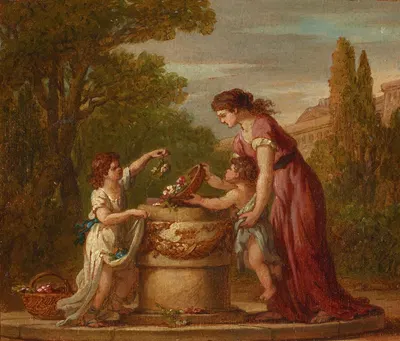 The Sacrifice to Minerva by Жозеф-Мари Вьен, 1788 — digital art print download