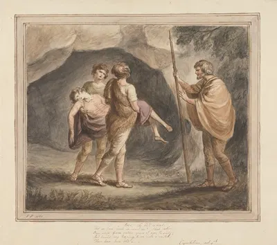 Arviragus, Bearing Imogen as Dead in his Arms, 'Cymbeline', Act IV, Scene II by Мэри Хоар, 1780 — digital art print download