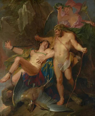 Hercules Freeing Prometheus by Nicolas Bertin, 1703 — digital art print download