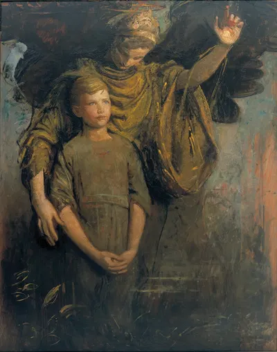 Boy and Angel by Аббот Хандерсон Тейер, 1918 — digital art print download